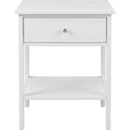 Focae Bedside Table White 1 Drawer with Shelf