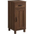 Focae Narrow Bedside Cabinet Walnut 25 in