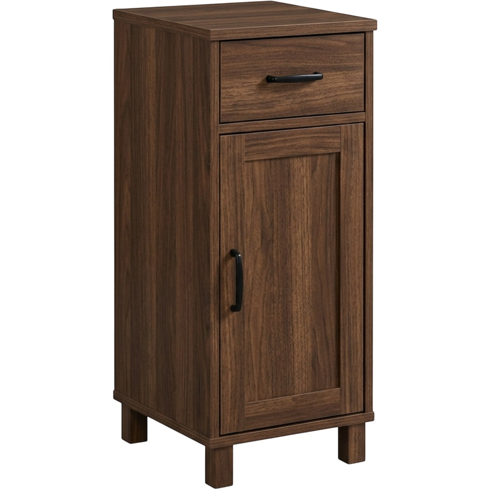 Focae Narrow Bedside Cabinet Walnut 25 in