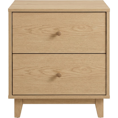 Focae Nightstand Oak 2 Drawer 22 in