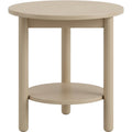 Focae Round Side Table Nightstand Beige 20 in